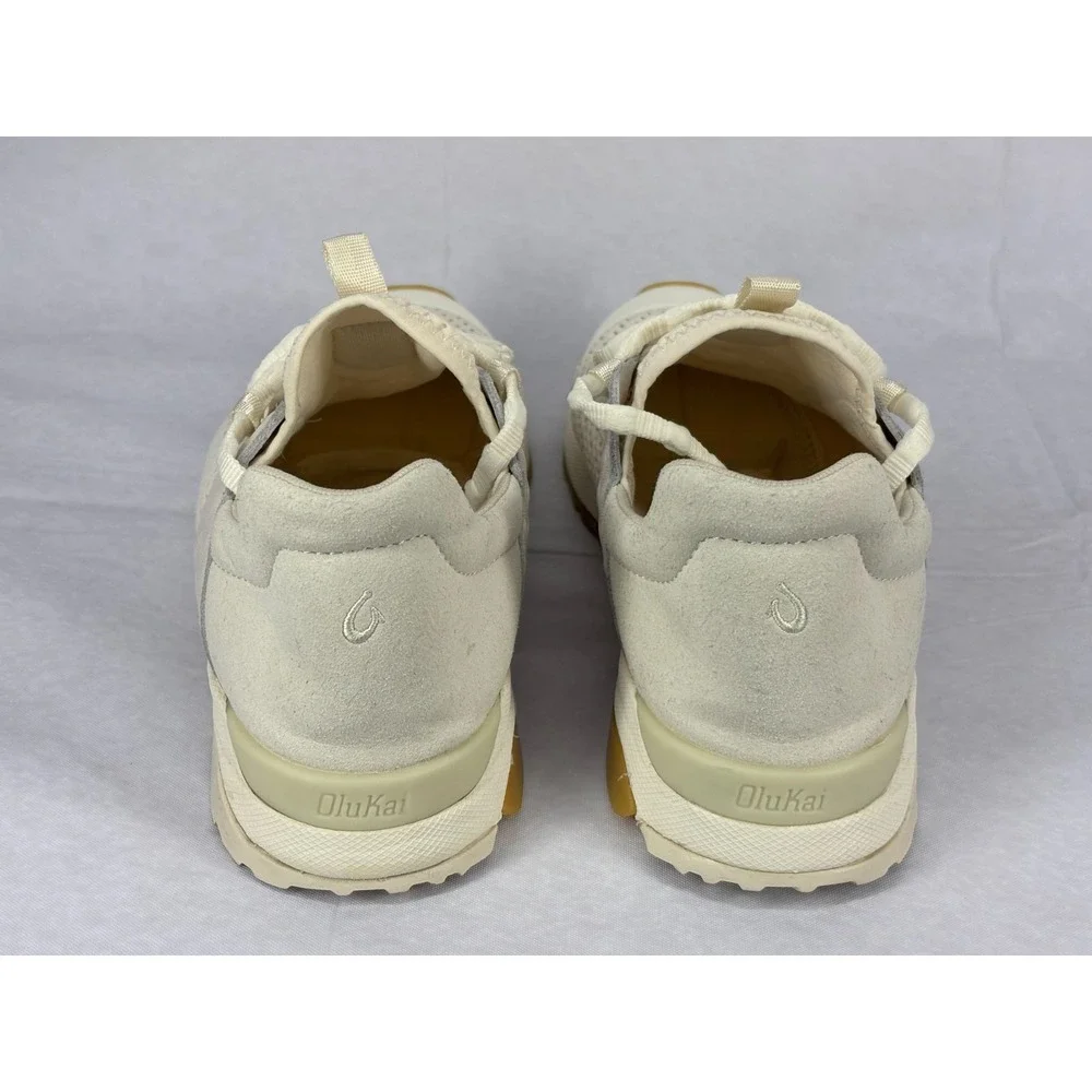 OluKai Wailuku Athletic Sneakers Womens Off White Low Top Sporty 7.5 20478-1818